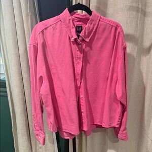GAP Women's Bright Pink Button Down Shirt